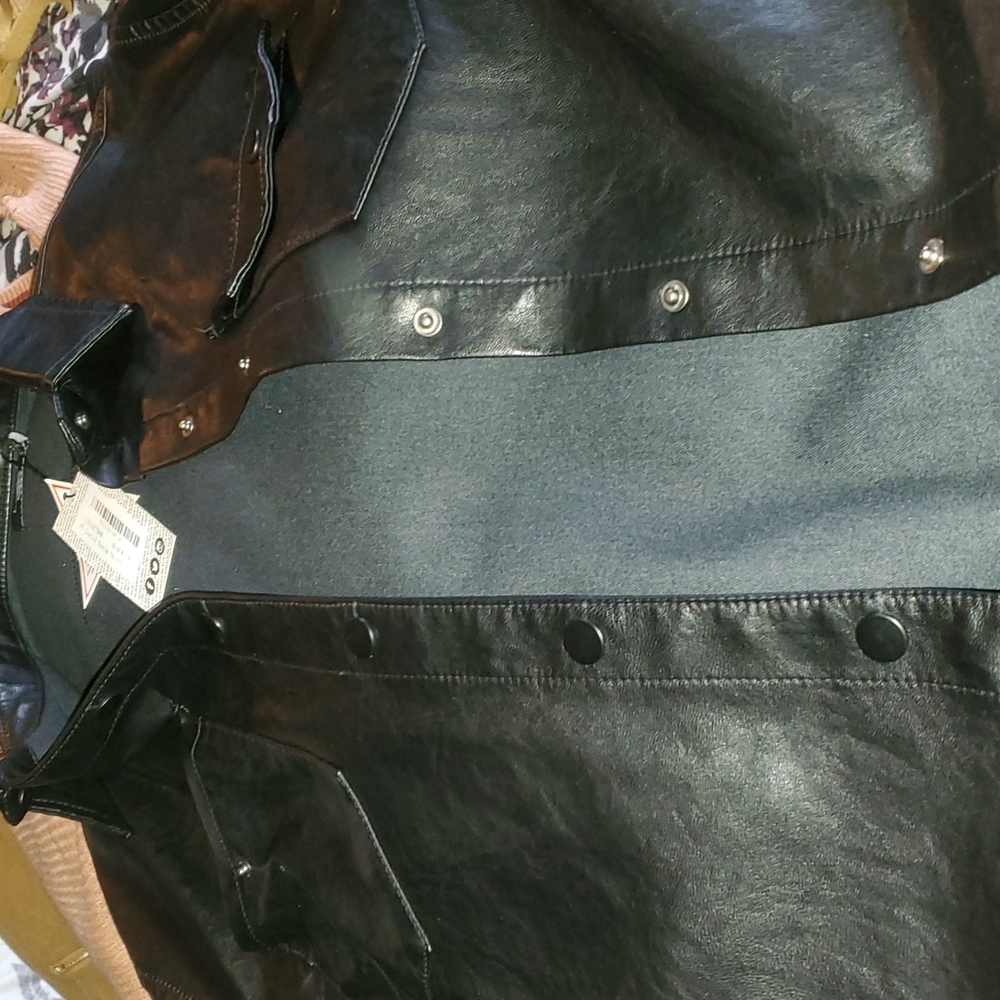 Faux leather shirt